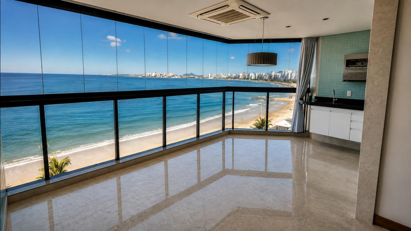 Imperdível apartamento à venda na Orla da Praia do Morro em Guarapari-ES: 3 quartos, 1 suíte, 1 banheiro, 2 vagas de garagem, 130m²
