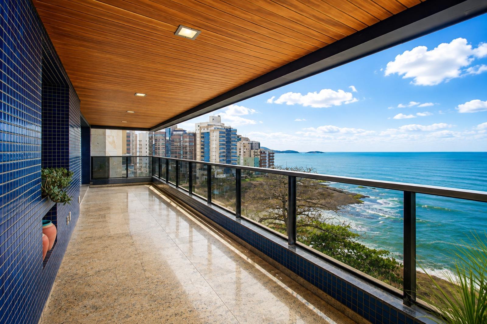 Apartamento de luxo à venda, 4 quartos, 2 suítes, de frente para o mar na Praia das Virtudes Centro de Guarapari - ES
