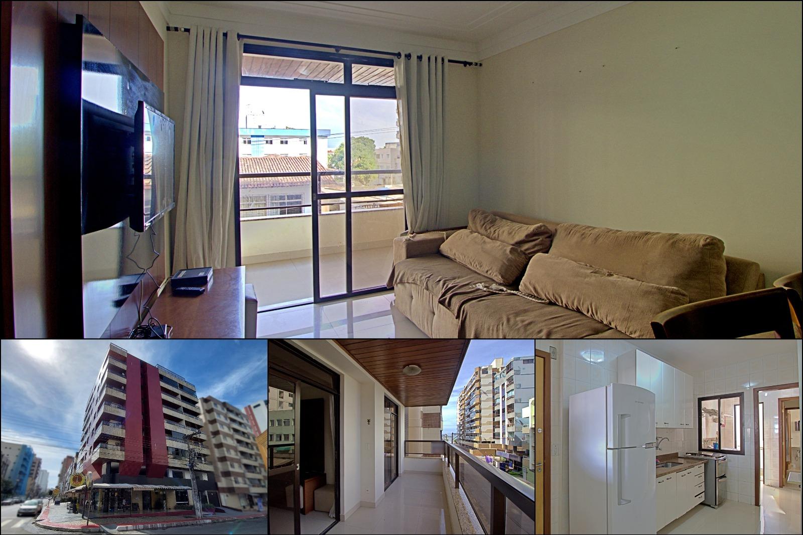 Apartamento de 2 quartos mobiliado à venda, varanda com vista para o mar, localizado na Praia do Morro em Guarapari - ES