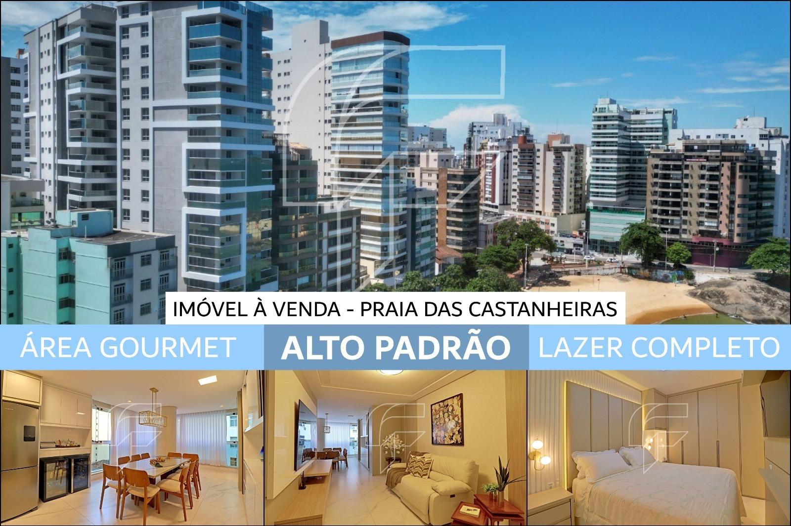 Apartamento novo à venda de 3 quartos, suíte , 2 vagas, condomínio de luxo com lazer completo, Praia das Castanheira no Centro de Guarapari - ES