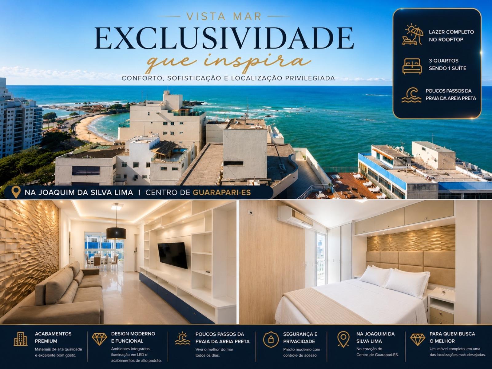Imóvel impecável à venda: Apartamento de 3 quartos no Centro de Guarapari-ES, com suíte, salas amplas e 2 vagas