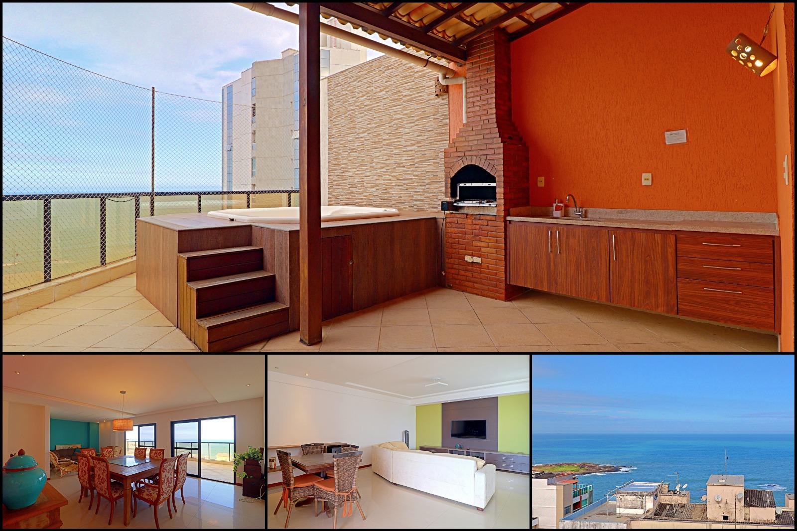 Cobertura à venda, 04 Suítes com 200M² com ofurô, sauna, churrasqueira, varanda, 02 vagas e 01 box, Parque da Areia Preta , Guarapari - ES