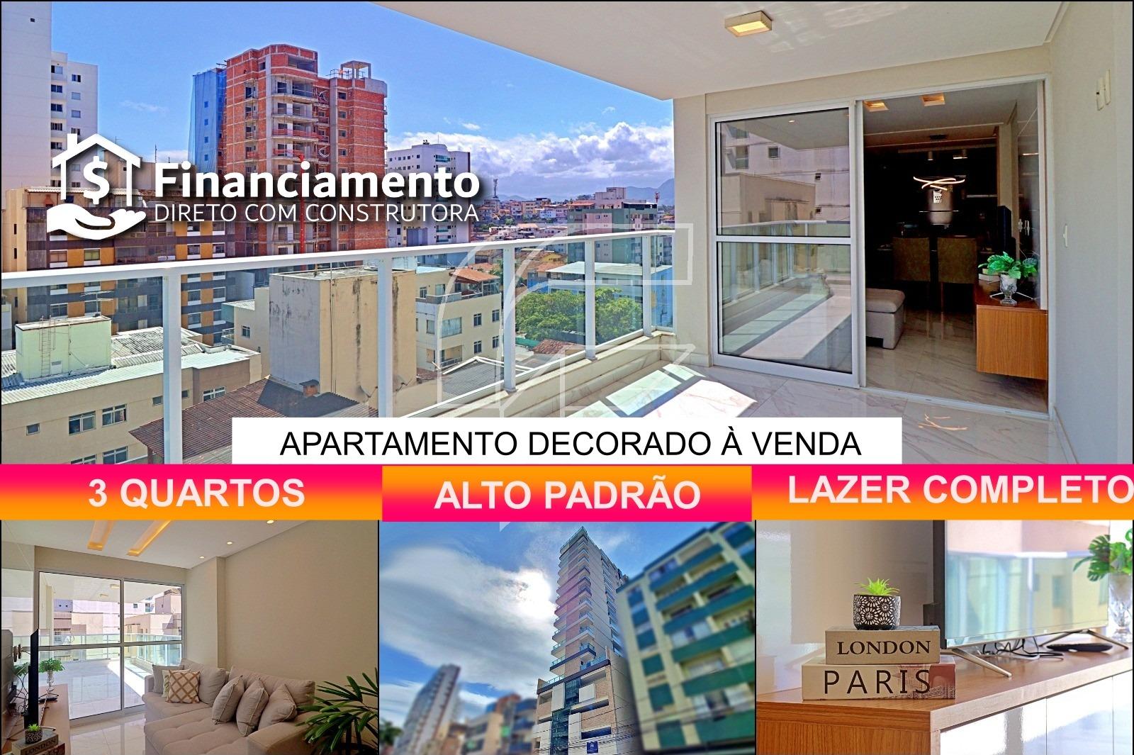 Apartamento alto padrão, decorado, 3 quartos todos com varanda, sendo 1 suíte na Praia do Morro - Guarapari ES