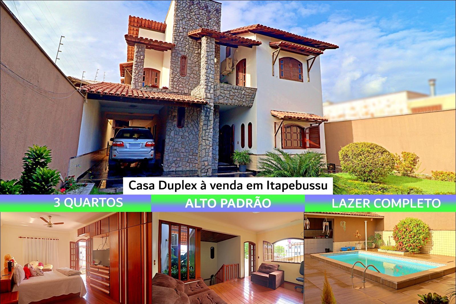 Casa Duplex à venda, 5 quartos, lazer completo, 2 suítes, 3 salas, a poucos minutos da orla em Guarapari - ES