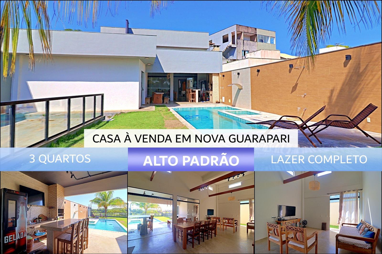 Casa Rústica Moderna com 3 suites lazer com piscina na Enseada Azul Guarapari/ES