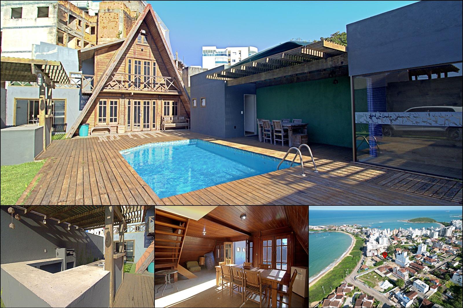 Casa Duplex de 5 quartos à venda, lazer com piscina, churrasqueira, jardim, à poucos metros da praia na Enseda Azul em Nova Guarapari - ES